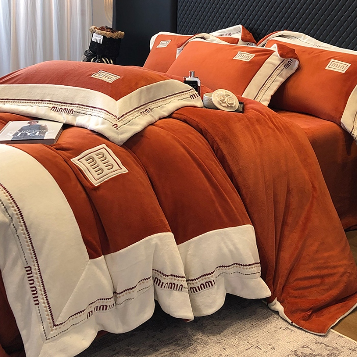 91家纺网 家纺一手货源 找家纺 （总）高档手提包9斤重超厚绵密慕斯有肌氧绒刺绣四件套秋冬加厚保暖牛奶绒宝宝绒床上用品