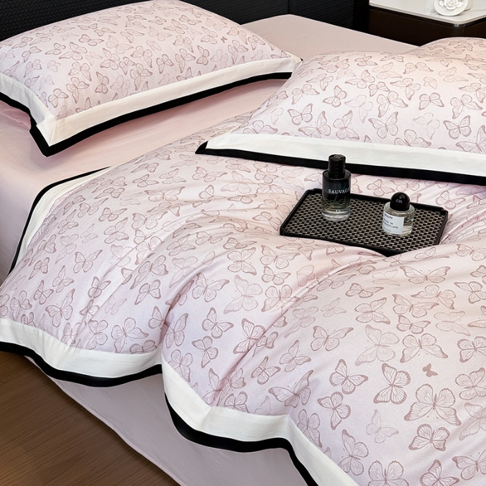 91家纺网 家纺一手货源 找家纺 （总）高档礼盒装超细旦超柔长绒棉磨毛刺绣四件套秋冬加厚100%纯棉全棉床品