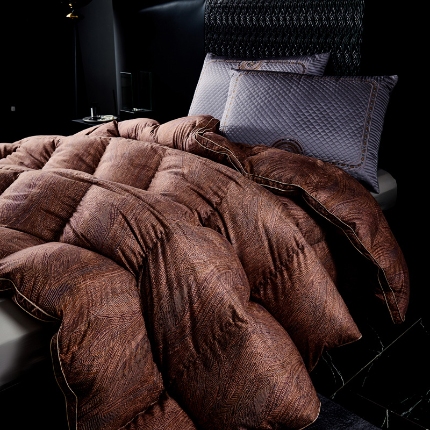 抗日家纺 专版花型高密度超柔数码印花单层立体防绒羽绒被壳 阿尔卑斯