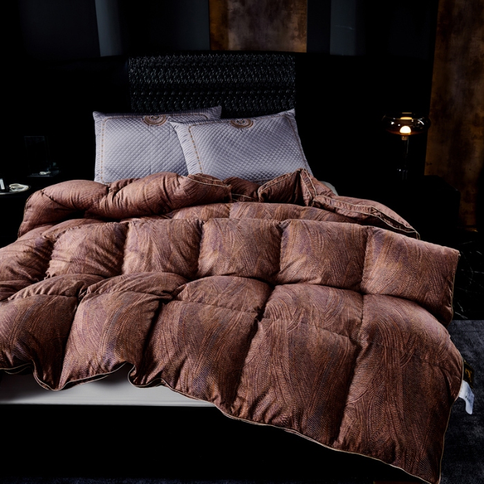 91家纺网 家纺一手货源 找家纺 抗日家纺 专版花型高密度超柔数码印花单层立体防绒羽绒被壳 阿尔卑斯