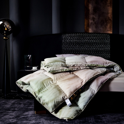 抗日家纺 专版花型高密度超柔数码印花单层立体防绒羽绒被壳 北极之光-绿