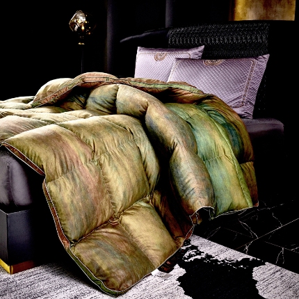 抗日家纺 专版花型高密度超柔数码印花单层立体防绒羽绒被壳 冰岛之恋