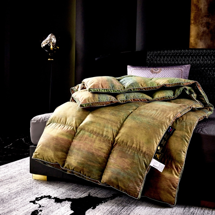 91家纺网 家纺一手货源 找家纺 抗日家纺 专版花型高密度超柔数码印花单层立体防绒羽绒被壳 冰岛之恋