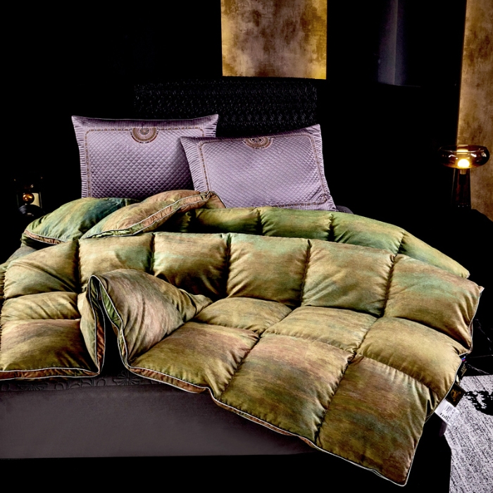 91家纺网 家纺一手货源 找家纺 抗日家纺 专版花型高密度超柔数码印花单层立体防绒羽绒被壳 冰岛之恋