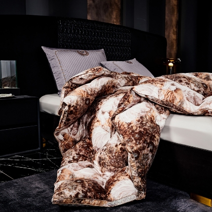 抗日家纺 专版花型高密度超柔数码印花单层立体防绒羽绒被壳 璀璨星光