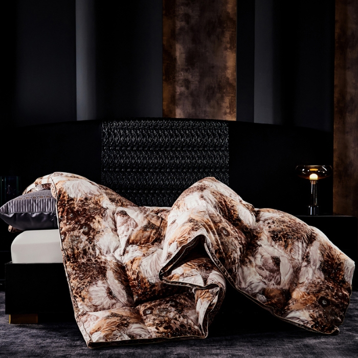 91家纺网 家纺一手货源 找家纺 抗日家纺 专版花型高密度超柔数码印花单层立体防绒羽绒被壳 璀璨星光