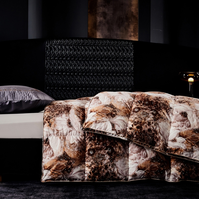 91家纺网 家纺一手货源 找家纺 抗日家纺 专版花型高密度超柔数码印花单层立体防绒羽绒被壳 璀璨星光