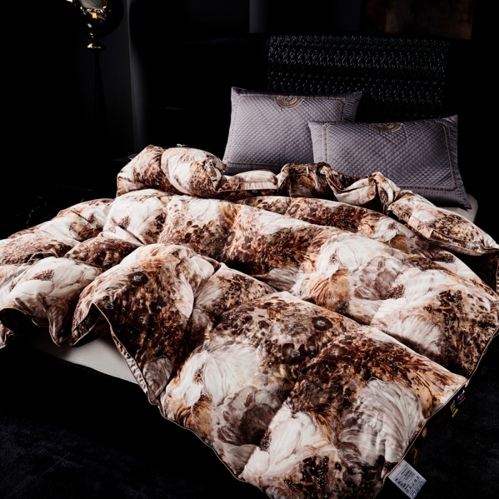 91家纺网 家纺一手货源 找家纺 抗日家纺 专版花型高密度超柔数码印花单层立体防绒羽绒被壳 璀璨星光