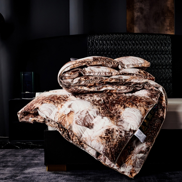 91家纺网 家纺一手货源 找家纺 抗日家纺 专版花型高密度超柔数码印花单层立体防绒羽绒被壳 璀璨星光