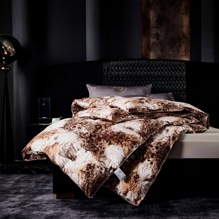 91家纺网 家纺一手货源 找家纺 抗日家纺 专版花型高密度超柔数码印花单层立体防绒羽绒被壳 璀璨星光