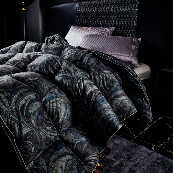 91家纺网 家纺一手货源 找家纺 抗日家纺 专版花型高密度超柔数码印花单层立体防绒羽绒被壳 北欧风情