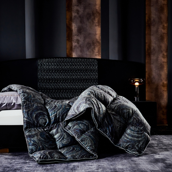 91家纺网 家纺一手货源 找家纺 抗日家纺 专版花型高密度超柔数码印花单层立体防绒羽绒被壳 北欧风情