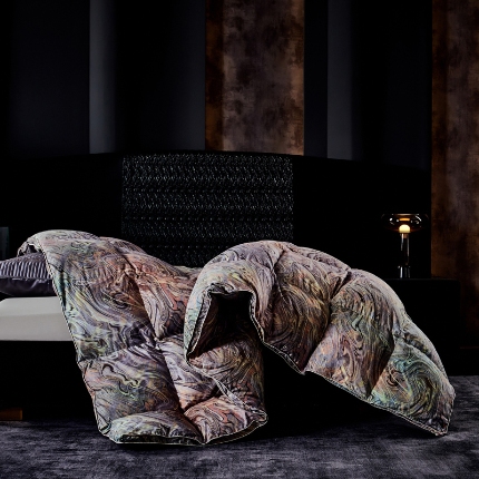 抗日家纺 专版花型高密度超柔数码印花单层立体防绒羽绒被壳 蓝色多瑙河