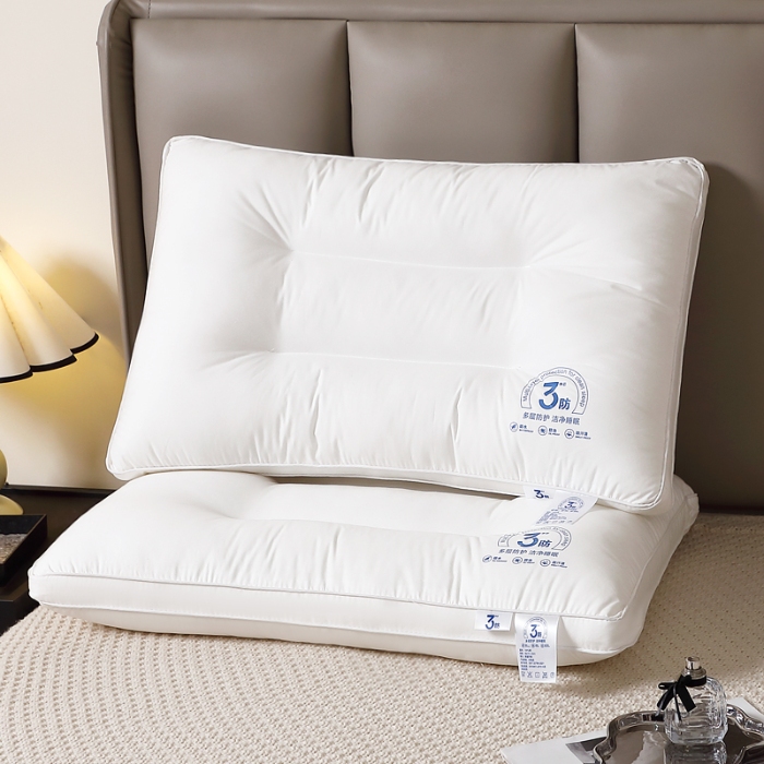 91家纺网 家纺一手货源 找家纺 全棉羽丝枕 羽丝绒枕芯 三防枕芯 全棉羽丝护颈枕 全棉枕芯 中高枕