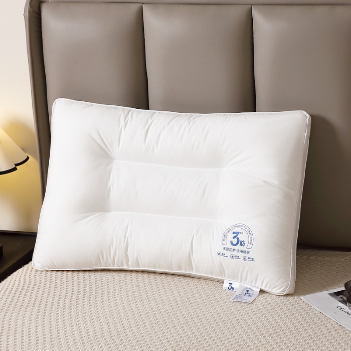 91家纺网 家纺一手货源 找家纺 全棉羽丝枕 羽丝绒枕芯 三防枕芯 全棉羽丝护颈枕 全棉枕芯 中高枕
