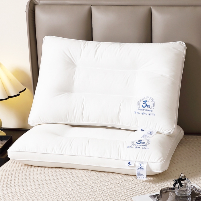 91家纺网 家纺一手货源 找家纺 全棉羽丝枕 羽丝绒枕芯 三防枕芯 全棉羽丝护颈枕 全棉枕芯 中高枕