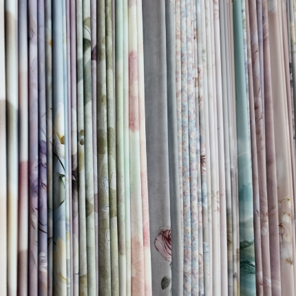 鲁奥  套件面料床盖面料3221混纺数码磨毛印花面料