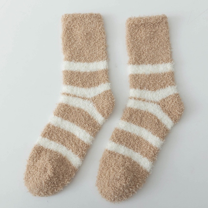 91家纺网 家纺一手货源 找家纺 （总）良品汇馆 2024【珊瑚绒女款】日式无印珊瑚袜子女加厚保暖地板袜良品秋冬中筒袜女士加绒月子袜