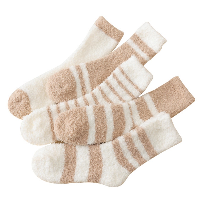 91家纺网 家纺一手货源 找家纺 （总）良品汇馆 2024【珊瑚绒女款】日式无印珊瑚袜子女加厚保暖地板袜良品秋冬中筒袜女士加绒月子袜