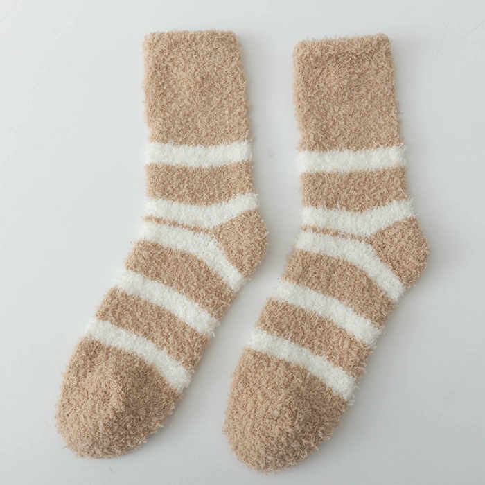 91家纺网 家纺一手货源 找家纺 （总）良品汇馆 2024【珊瑚绒女款】日式无印珊瑚袜子女加厚保暖地板袜良品秋冬中筒袜女士加绒月子袜