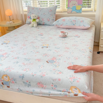 91家纺网 家纺一手货源 找家纺 （总）梦舒阳家纺 2026新品牛奶绒单床笠单被套床笠三件套软fufu牛奶绒单品