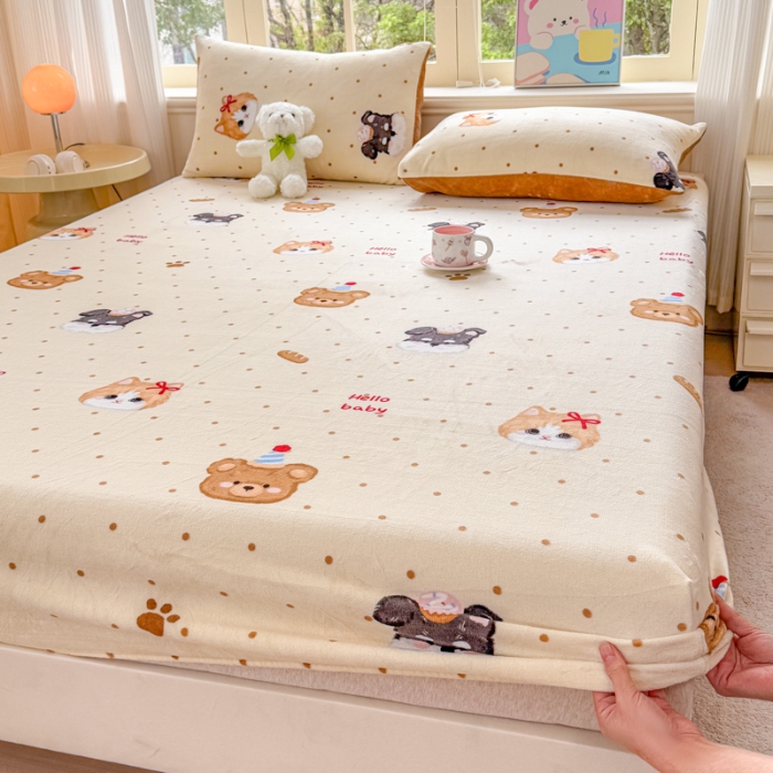 91家纺网 家纺一手货源 找家纺 （总）梦舒阳家纺 2026新品牛奶绒单床笠单被套床笠三件套软fufu牛奶绒单品