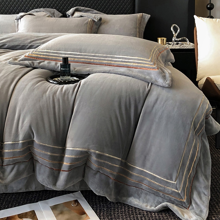 91家纺网 家纺一手货源 找家纺 （总）星蕴家纺 2025新款全消光牛奶绒四件套-马德里