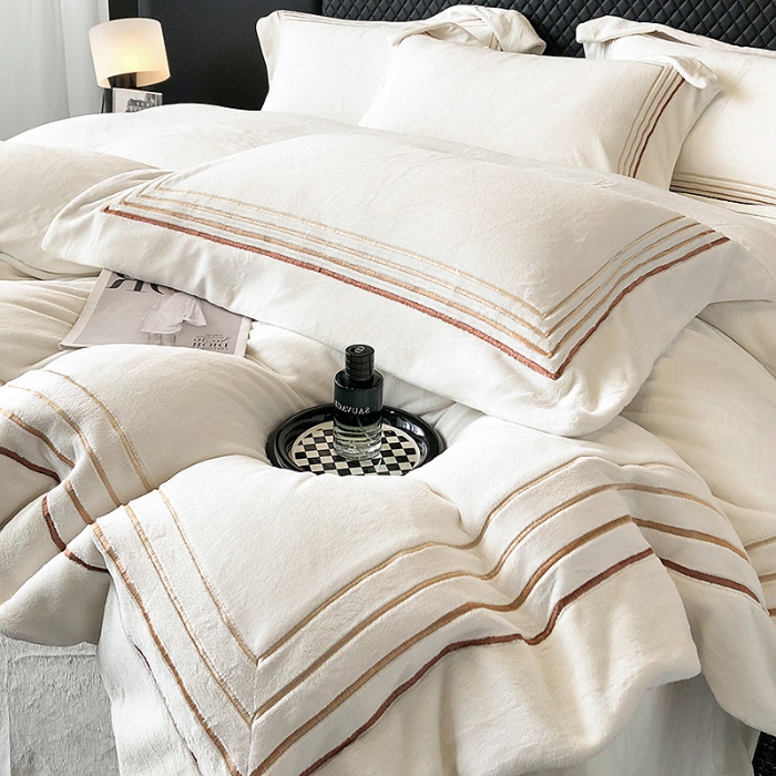 91家纺网 家纺一手货源 找家纺 （总）星蕴家纺 2025新款全消光牛奶绒四件套-马德里