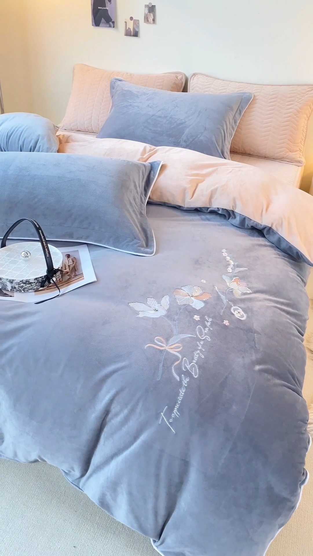 91家纺网 家纺一手货源 找家纺 （总）宝宝绒婴儿绒四件套刺绣纯色四件套床单床笠牛奶绒四件套