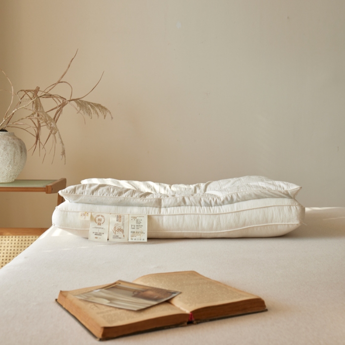 91家纺网 家纺一手货源 找家纺 （总）2026新款  全棉亚麻护颈枕芯枕头  多功能荞麦明目枕按摩护颈护耳舒缓保健枕芯