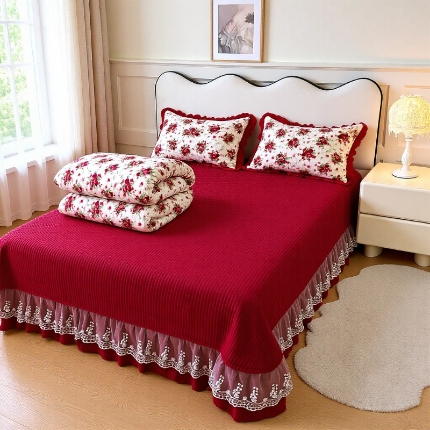 91家纺网 家纺一手货源 找家纺 （总）浩浩家纺 2025新款牛奶绒床盖四件套床上绒四件套