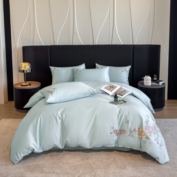 91家纺网 家纺一手货源 找家纺 （总）2025新款全棉纯棉长绒棉刺绣绣花四件套-庄园