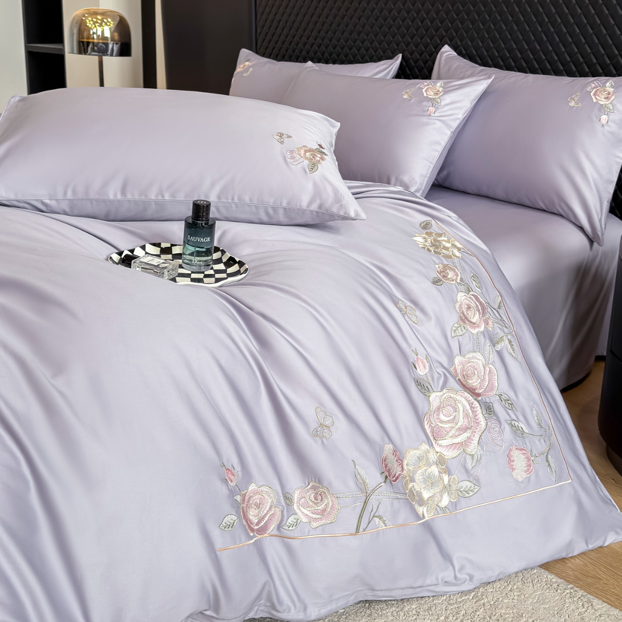 91家纺网 家纺一手货源 找家纺 （总）2025新款全棉纯棉长绒棉刺绣绣花四件套-庄园