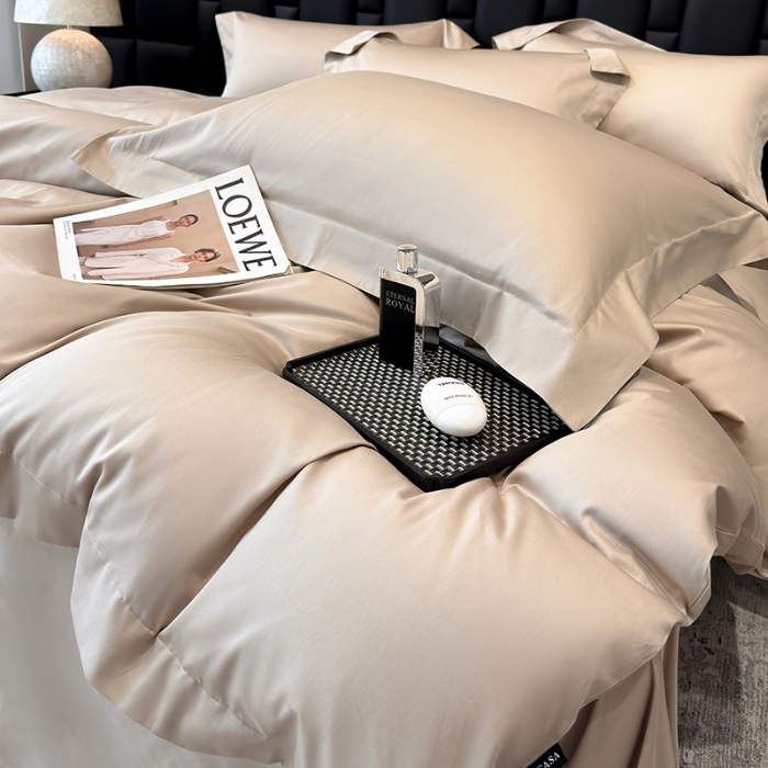 91家纺网 家纺一手货源 找家纺 （总）星蕴家纺 2025新款A类100s贡缎纯色长绒棉纯棉全棉四件套-多伦多