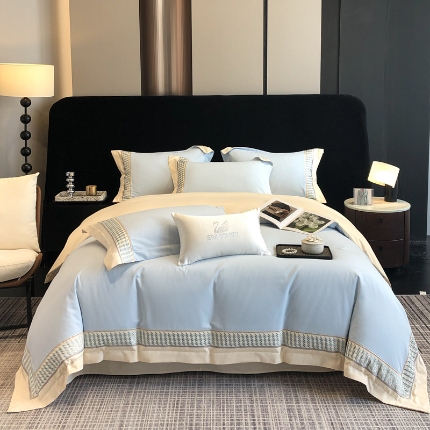 91家纺网 家纺一手货源 找家纺 （总）高档礼盒装50*50S贡缎长绒棉数码印花四件套100%纯棉全棉床单床笠款量大价优