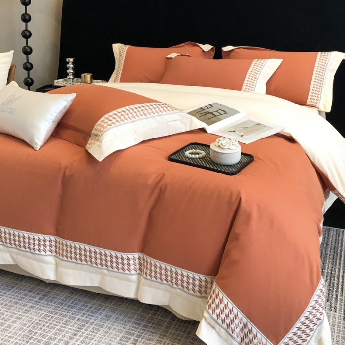 91家纺网 家纺一手货源 找家纺 （总）（可开发票）高档礼盒装超柔超细旦50S长绒棉磨毛刺绣四件套全棉100%纯棉秋冬加厚床品