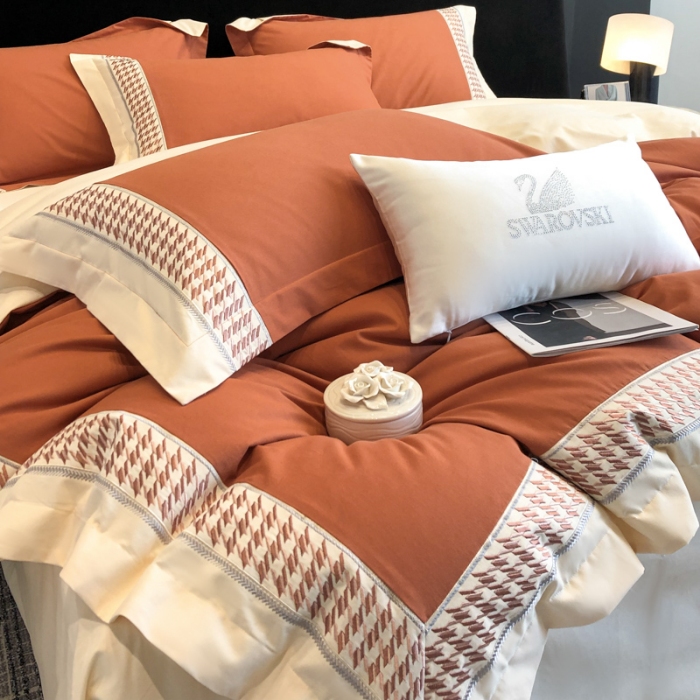 91家纺网 家纺一手货源 找家纺 （总）（可开发票）高档礼盒装超柔超细旦50S长绒棉磨毛刺绣四件套全棉100%纯棉秋冬加厚床品