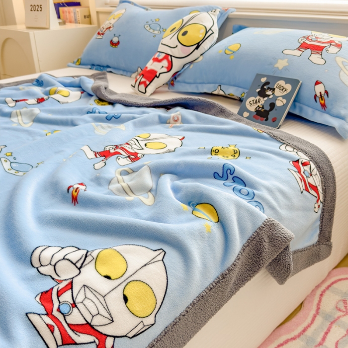 91家纺网 家纺一手货源 找家纺 （总）2025儿童毛毯双层加厚冬季北极绒小被子幼儿园午睡宝宝婴儿珊瑚绒学生毯子