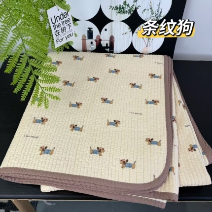 （总）A类双面全棉床盖 200*220±5CM可机洗双面纯棉绗缝夹棉床单防滑垫