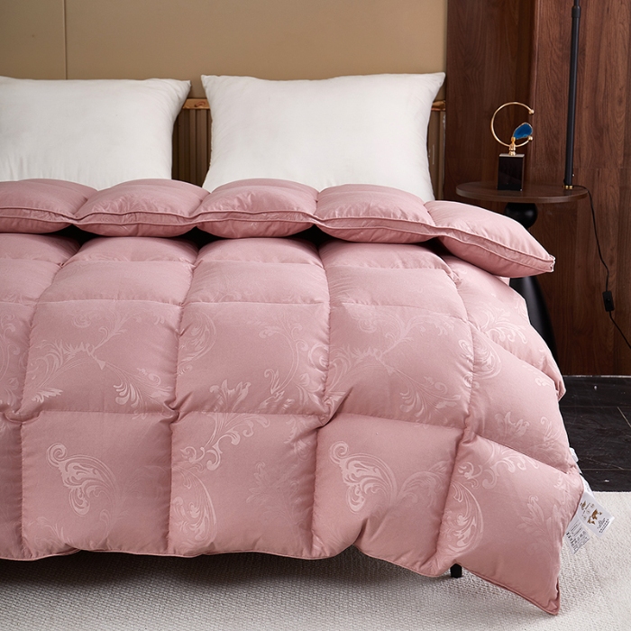 91家纺网 家纺一手货源 找家纺 抗日家纺 新款羽绒被壳 双层磨毛提花羽绒被 凤尾 凤尾豆沙