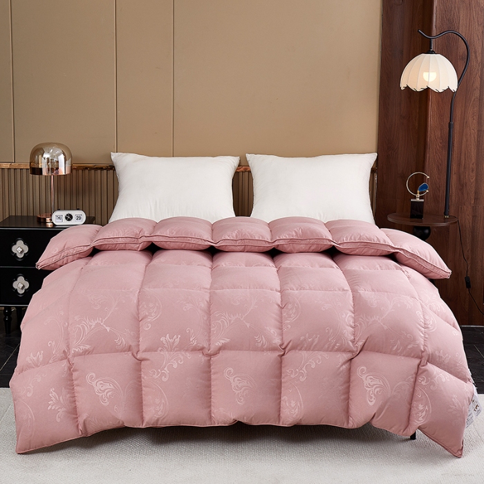 91家纺网 家纺一手货源 找家纺 抗日家纺 新款羽绒被壳 双层磨毛提花羽绒被 凤尾 凤尾豆沙