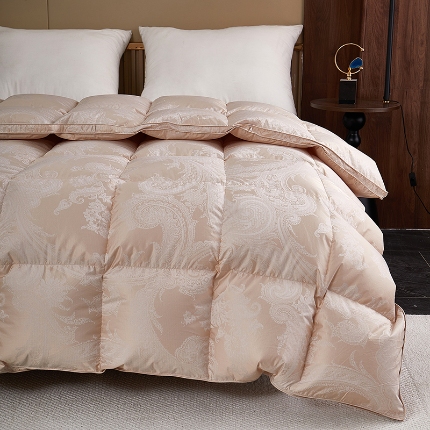 抗日家纺新品自充羽绒被壳 高精密银丝单层立体高端羽绒被 奥菲亚 奥菲亚 浅金色