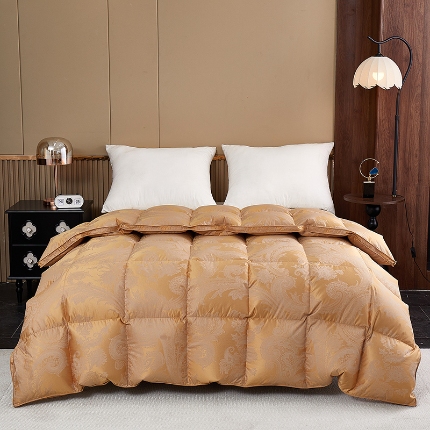 抗日家纺新品自充羽绒被壳 高精密银丝单层立体高端羽绒被 奥菲亚 奥菲亚 黄金色