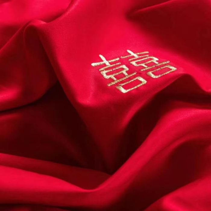 91家纺网 家纺一手货源 找家纺 梦丝语家纺婚庆四件套五件套六件套八件套10件套百支长绒棉床裙款原版