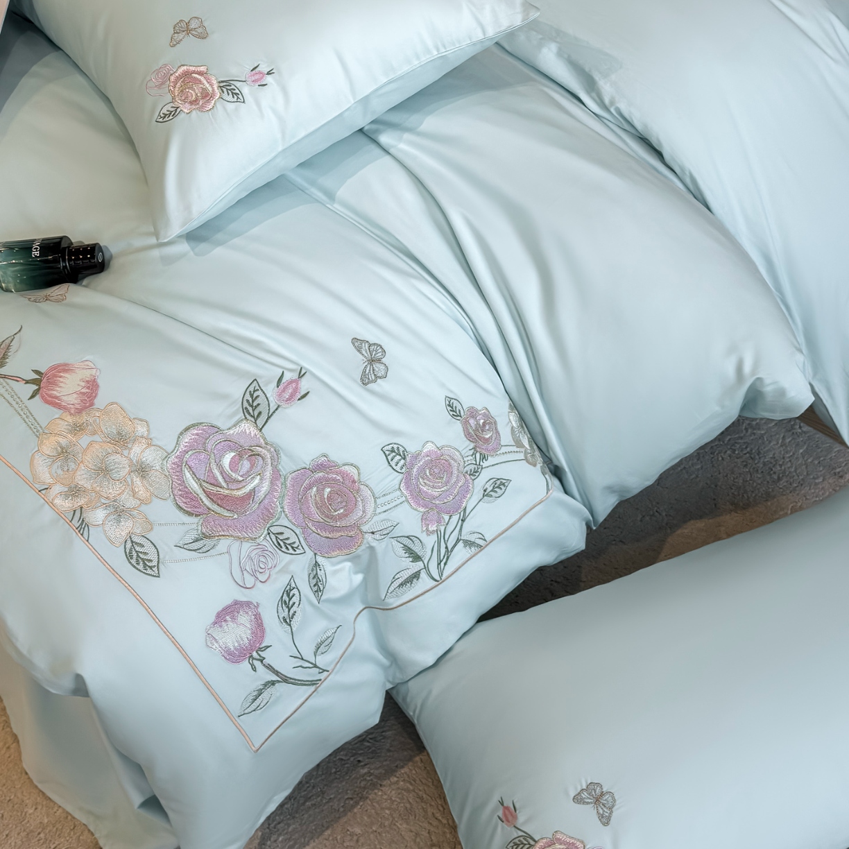 91家纺网 家纺一手货源 找家纺 （总）2025新款全棉纯棉长绒棉刺绣绣花四件套-庄园