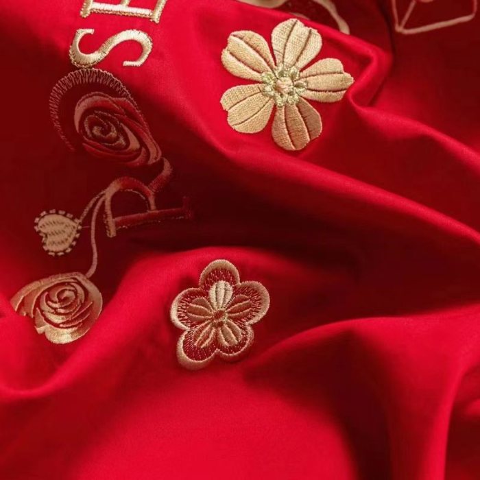 91家纺网 家纺一手货源 找家纺 梦丝语家纺婚庆四件套五件套六件套八件套九件套百支长绒棉床裙款原版