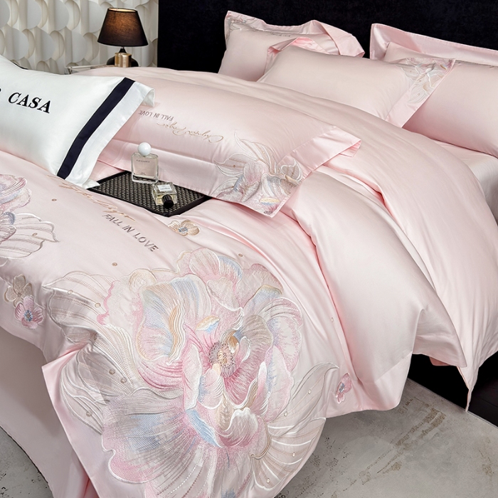 91家纺网 家纺一手货源 找家纺 （总）星蕴家纺 2025新款正宗100支澳棉长绒棉贡缎四件套-晨曦