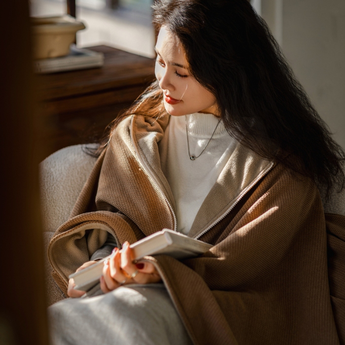 91家纺网 家纺一手货源 找家纺 （总）喜相逢家纺 保暖发热披肩 多功能多场景适用毯