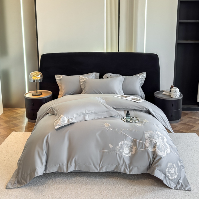 91家纺网 家纺一手货源 找家纺 （总）2025新款A类长绒棉新疆全棉纯棉刺绣宽边四件套-花千骨