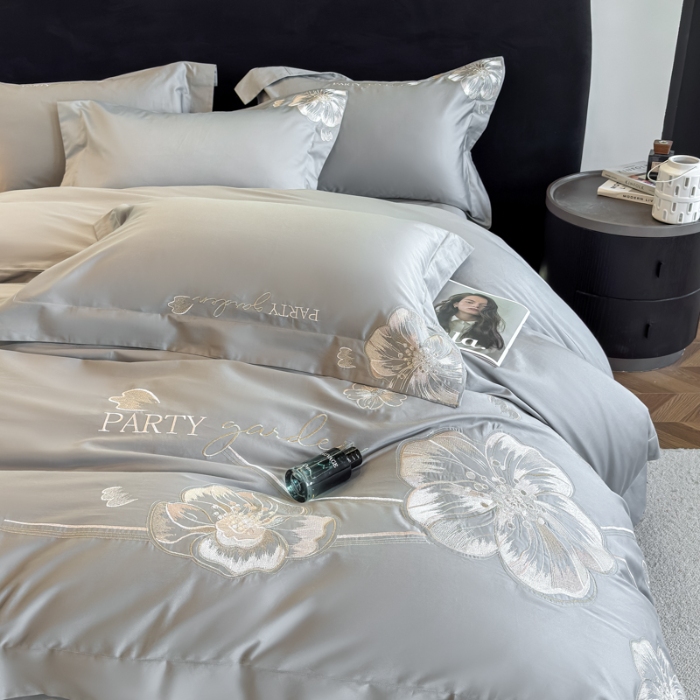 91家纺网 家纺一手货源 找家纺 （总）2025新款A类长绒棉新疆全棉纯棉刺绣宽边四件套-花千骨